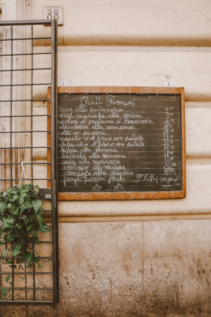 Italian Chalkboard Menu